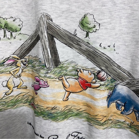 Disney Winnie The Pooh Sweatshirt Womens Medium Good Friends Graphic Modern - Picture 7 of 11